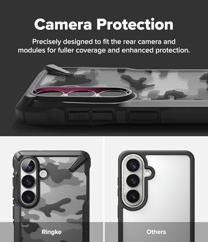 Image of Ringke Fusion-X for Samsung Galaxy S26 Case Back Cover [Heavy Duty X-Frame] Rugged Shockproof Bumper Protective with Non-Slip Side Grip - Camo Black