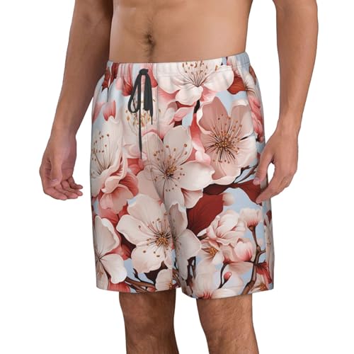 Men's Swim Trunks Cherry Blossoms Quick Dry Board Shorts Mens Bathing Suit Beach Swimwear with Pockets4
