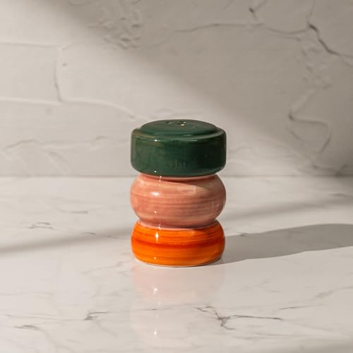 Image of Spice & Sage Salt & Pepper Shaker Set - Set of 2 Handcrafted Ceramic Shakers - Minimal Tabletop Essentials for Everyday Dining