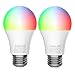 Produktbild Wifi Smart Birne, ENKLEN E27 Wlan Mehrfarbige LED Dimmbare Glühbirne, Smartphone Fernbedienung & Timerfunktion, weißes und buntes Licht, Lampe Kompatibel mit Alexa, Google Home (2 Stück)