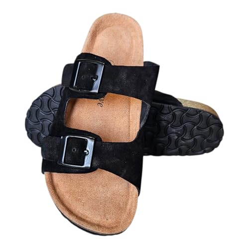 Image of Men Suede Leather Sandals | Cushioned Footbed | Comfortable | Casual Slip-on Slippers
