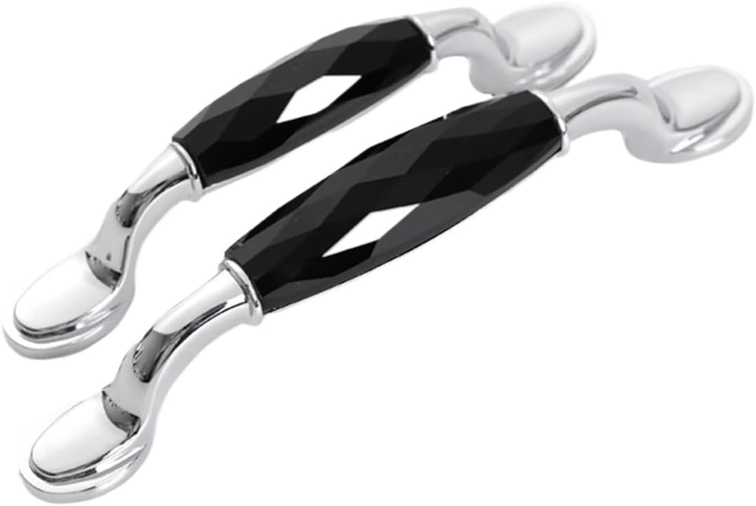 Handle, Kitchen Handles,Black Crystal Cabinet Door Knobs Zinc Alloy Cupboard Handle Dresser Drawer Pull for Kitchen Drawer Bedroomniture 2 Pcs/Color/128Mm(5In) ( Color : Color , Size : 96Mm(3.7In) )