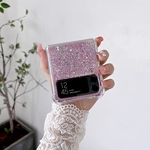 Coque rigide Galaxy Z Flip 3 anti-rayure transparente pailletée