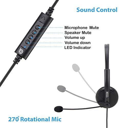 BigPassport USB Wired Over Ear Headphones with Mic with Noise-Cancelling for Pc, Laptop, Computer, Model- Pro-Tech 134 (Black) - Image 3