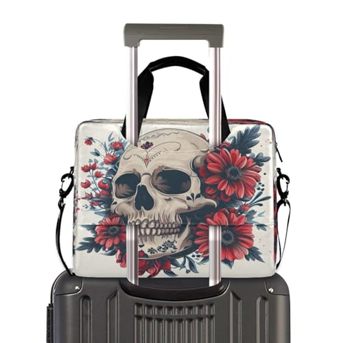 Maletín para portátil ALAZA Skull y Flores 15.7 pulgadas miniatura 3