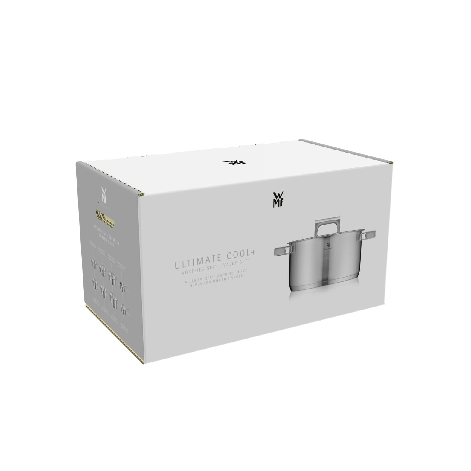 WMF Ultimate Cool Stielkasserolle 16cm mit Deckel, Kochtopf klein 1,4l, Milchtopf Induktion, Cromargan Edelstahl matt, unbeschichtet, Induktions Topf mit Innenskalierung, spülmaschinengeeignet