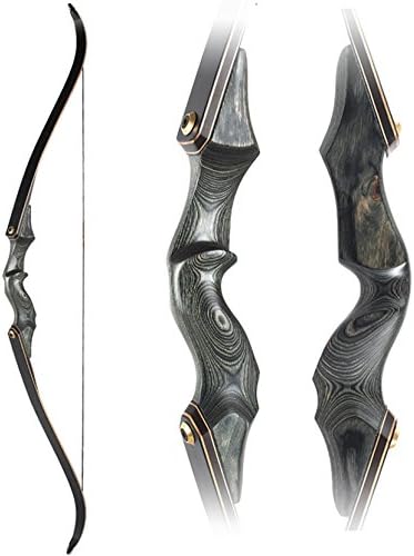 Obert Original Black Hunter Takedown Recurve Bow 60inch with Bamboo Core Limbs Archery Hunting Target Practice