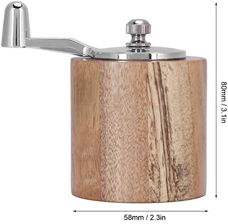 Manual Pepper Grinder Adjustable Wooden Ceramic Core Salt Grinder 2.3 X 3.1in with Handle Spices Mill Grinding