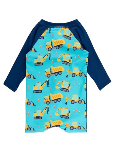 Image of RUGGEDBUTTS Baby /Toddler Boy Swimsuit, One Piece Zipper Rash Guard Sunsuit with UPF 50+ Sun Protection
