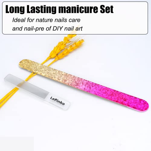 Diamond Nail File With Crystal Nail Shiner Set, Stainless Steel Nail File With Nano Glass Buffer, Metal File With Nail Polisher, Professional Manicure Pedicure Kit For Salon Home And Travel #TOP6
