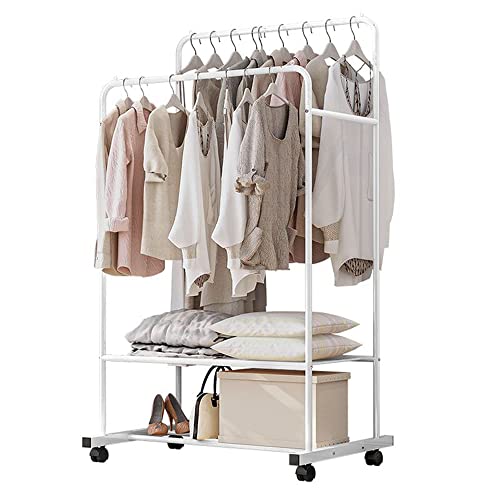 unho Perchero Burro Metálico con Ruedas Burro para Colgar Ropa Multifuncional Perchero Prendas para Hogar Tienda de Ropa 80.5 x 51 x 155cm