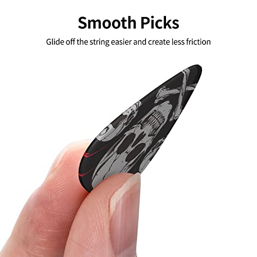Lot de 12 médiators noirs en forme de tête de mort pour guitare électrique, basse acoustique, cadeau avec boîte - Les Beatles, Paul McCartney, John Lennon, RIngo Starr, George Harrison Lot de 12 médiators noirs en forme de tête de mort pour guitare électrique, basse acoustique, cadeau avec boîte – Image 5