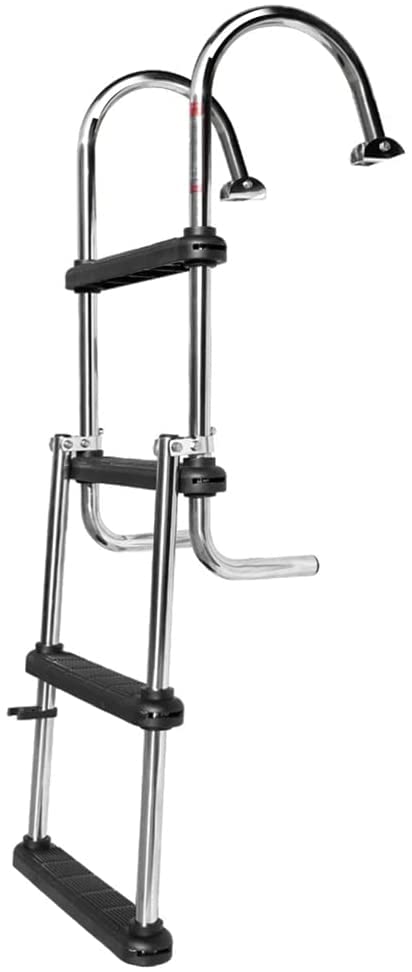 Échelle de bateau en acier inoxydable 4 marches, plateforme de natation premium