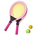 LIOOBO Racchetta da Tennis Giocattolo per Bambini Sport all'Aria Aperta Set di Racchette da Tennis Racchette da Tennis Leggere con Palline Giochi da Spiaggia Giochi per Bambini Bambini (ROSEO)