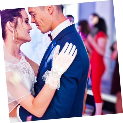 Guantes de encaje elásticos para damas de honor pack de 4 pares cómodos 5