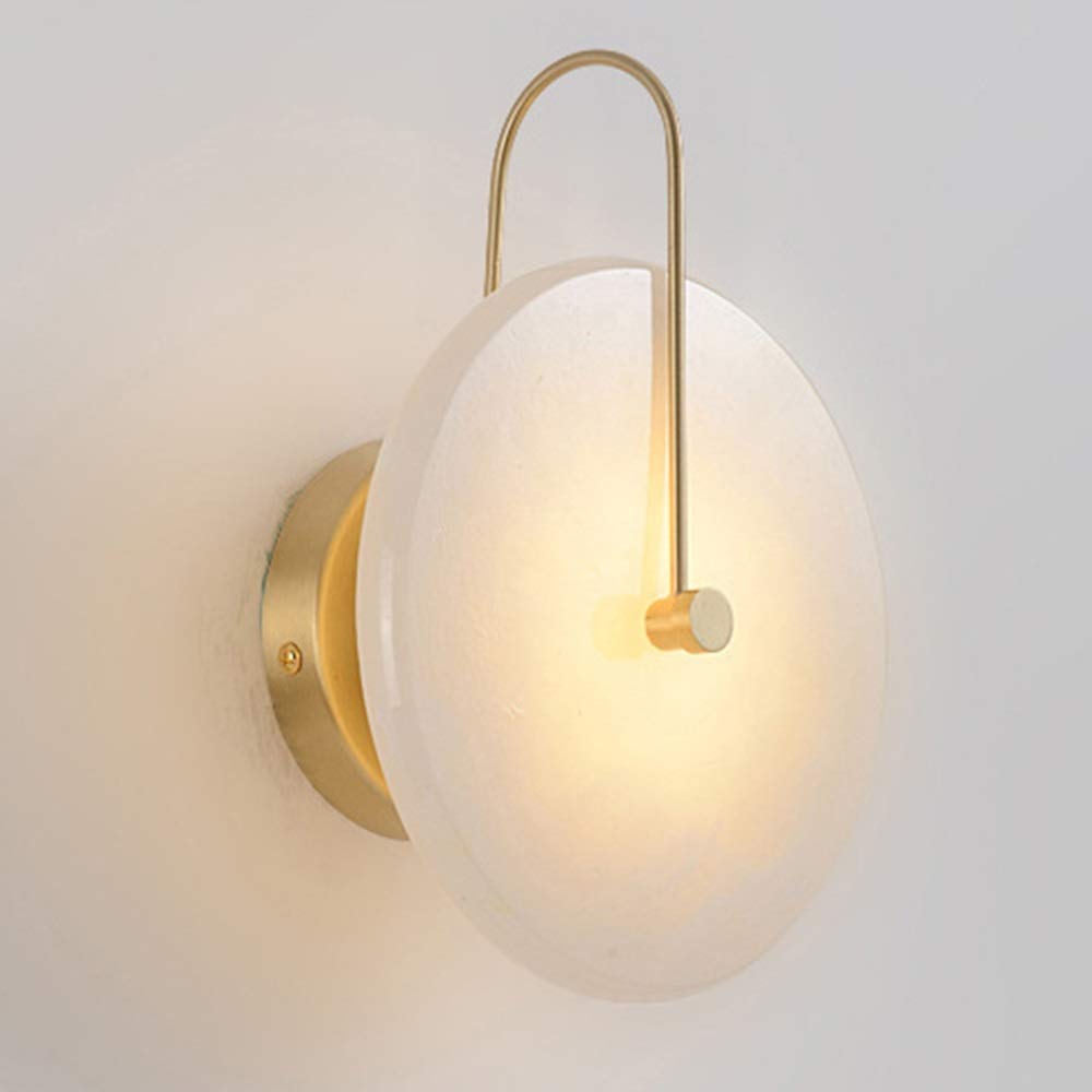 ZTCHSENZT Wall Sconces, Nordic Bedroom Living Room Post Modern Minimalist Copper Wall Lamp Bed Aisle Porch Resin Wall Lamp 25 * 28