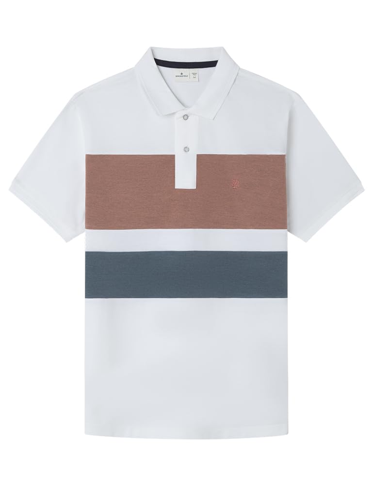 Springfield Men's Standard White Polo Shirt, M