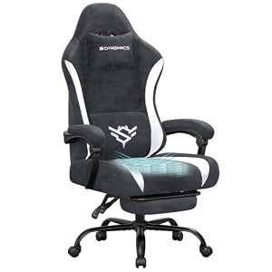 SONGMICS Gaming Stuhl, Ergonomischer Bürostuhl, PU, belastbar bis 150 KG