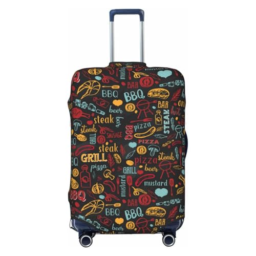 VOSERY Travel Luggage Cover - BBQ Barbecue Grill Washable Suitcase Covers Protector Fits 18-32 Inch Luggage