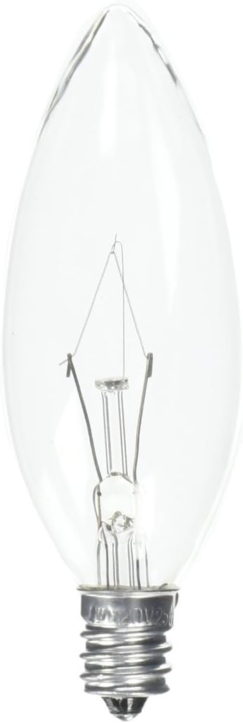 Westinghouse 0328200, 25 Watt, 120 Volt Clear Incand B9.5 Light Bulb, 1500 Hour 190 Lumen