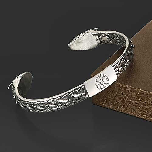 TURTLEDOVE Viking Dragon Jormungandr Bangle - Stainless Steel Norse Scandinavian Torc4