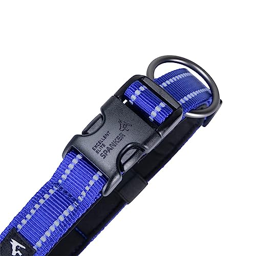 EXCELLENT ELITE SPANKER Reflective Dog Collar Classic Soft Padded Breathable Nylon Adjustable Pet Collar with Quick Release Buckle for Boy Girl Male Female Puppies Small Medium Large Dogs(L-BUL) - Image 4