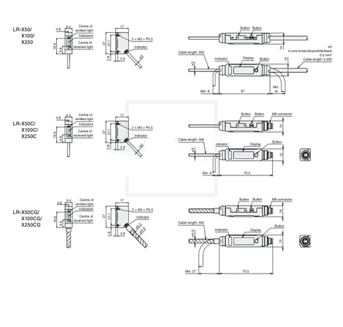 Sensor LR-X50 LR-X100 LR-X250 LR-X50C LR-X100C LR-X250C miniatura 3