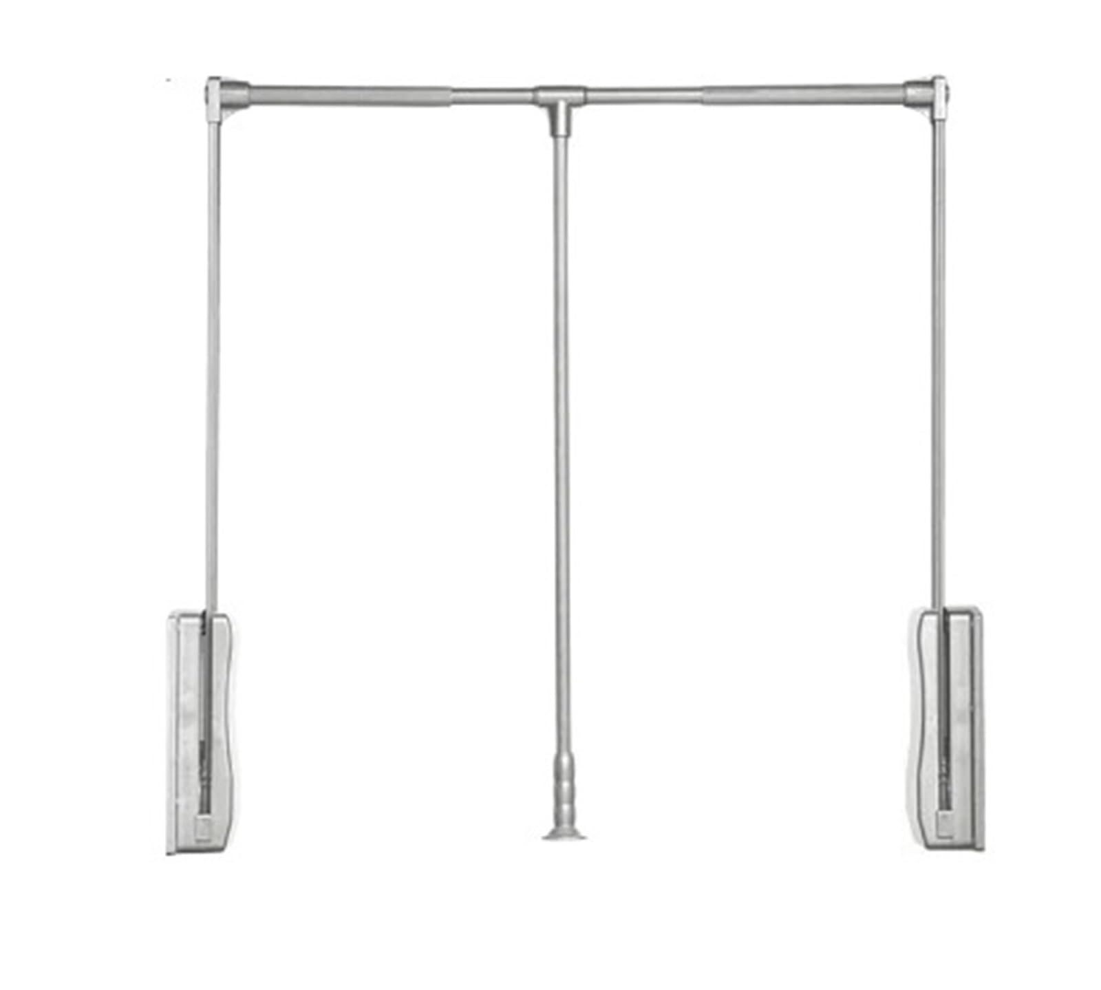 ATEUXOL Adjustable Pull Down Wardrobe Rail Pull-down Clothes Rail Wardrobe Lift And Flip Pull Down And Up And Telescopic Balcony Cabinet Adjustable(Silver-700-930mm)