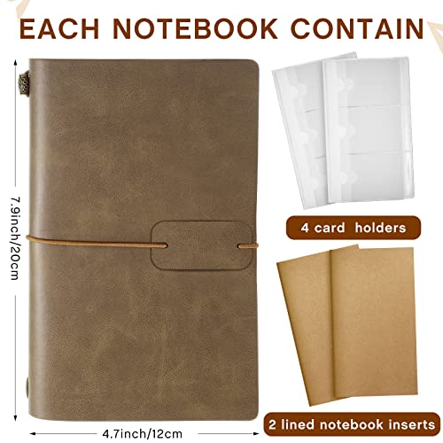 Sabary-8-Pack-Vintage-Travel-Notebooks-PU-Leather-Lined-Journals-Retro-Refillable-Travelers-Writing-Notebook-and-Card-Holders-for-Men-Women-472-x-787-Inch-80-Sheets-160-Pages