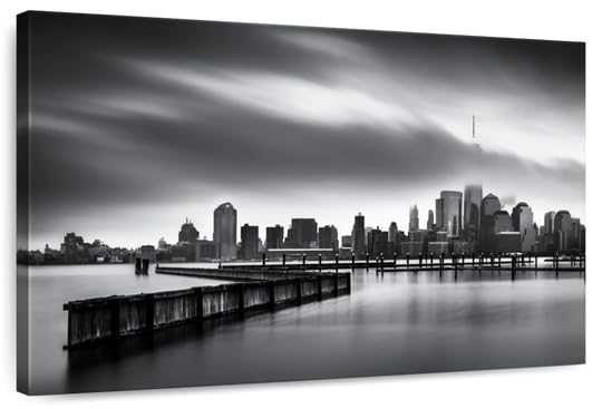 Amazon.com: ElephantStock Monochromatic Manhattan Skyline Canvas