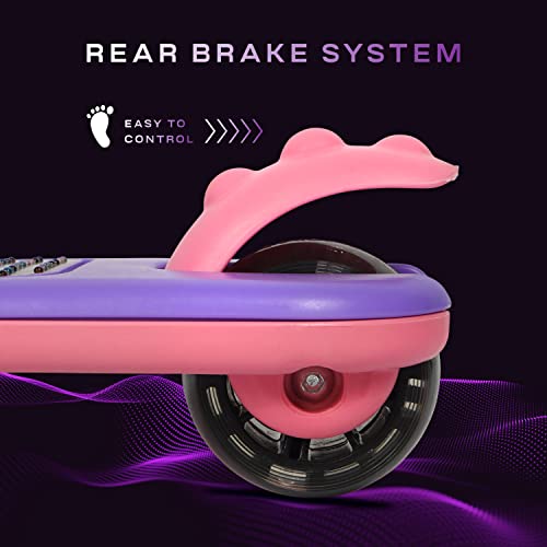 Image of R for Rabbit Road Runner Mario Scooter for Kids 3+ Years, 4 Level Height Adjustment, PU LED Wheels, Weight Capacity Up to 75 kg (Purple Pink)