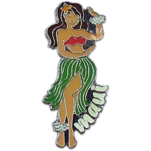 Pin esmaltado de la suerte Hawaii Hula Girl Maui el detalle de metal perfecto