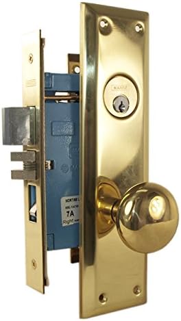 Marks Metro 71A/3 Polished Brass US3 Right Hand Mortise Entry Lockset Surface Mounted