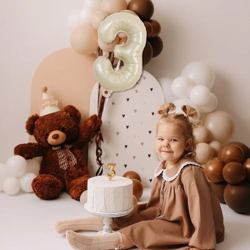 Image of TONIFUL Number Balloon 16 Inch 10 Pcs Caramel 0-9 Birthday Number Balloons
