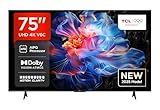 TCL 75V6C 75 Zoll Direct LED TV, 4K HDR Fernseher, Smart TV mithilfe von Google TV (Dolby Audio, Motion Clarity, Kompatibel mit Google Assistant & Alexa)