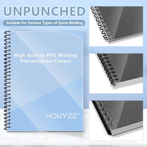 Couvertures transparentes PVC format lettre HOUYEE plastique pour reliure rigide - 5