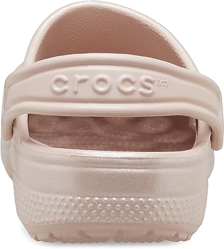 Image of Crocs Kids Classic Glitter Clogs, Pink Clay Shimmer, 11 Little Kid