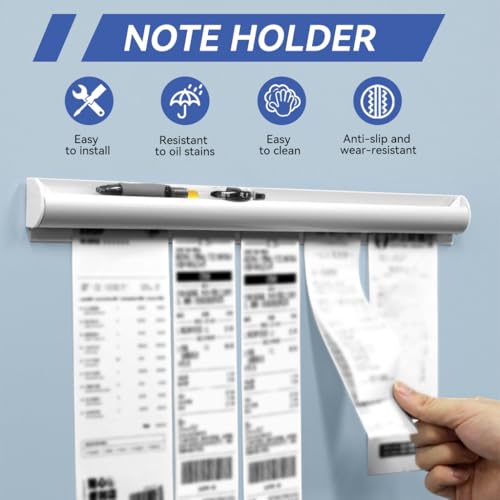 Image of 2 Pack Ticket Holders Receipt Holder for Restaurant, No Drill Restaurant Order Ticket Holders for Kitchen Office Walls Refrigerator Home Pubs Bars Cafes(12 Inch)-Sliiver