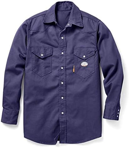 Rasco FR Navy Heavyweight Work Shirt with Snaps - 10.0 oz (3XLarge-Reg)