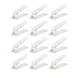 Pack of 12 Pcs Acrylic Shoe Slot Organiser Storage with Size 25.4x9.5x7cm- Adjustable 3-Level Height - Non-Slip Space Saver Shoe Storage Organiser- Shoe Stacker for All Shoe Styles (Clear)