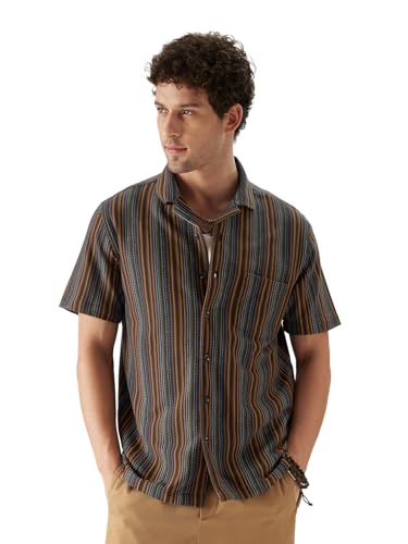 Image of The Souled Store Men's Cotton Striped Oversized Fit Shirt