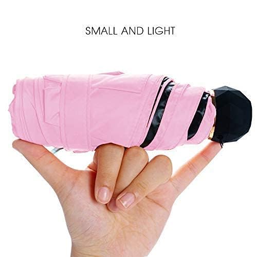 Image of Capsule Umbrella UV Protection Tablet Umbrella For Rain Windproof & Sun Protection Features, Double Layer 5 Folding Automatic Open Compact Capsule Case For Men Women Kids
