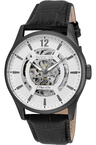 Invicta Men 's ' objet D�A�[�g' Automatic�X�e�����X�X�`�[��and���U�[Casual Watch , Color : Black ( Model : 22597?)