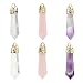 Wholesale 6 PCS Natural Quartz Crystal Pendant Healing Chakra Reiki Charm Bulk for Jewelry Making