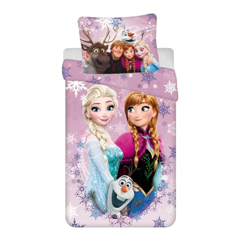 Disney Frozen - Juego de cama infantil (135/140 x 200 cm), diseño de Frozen Anne, color lila