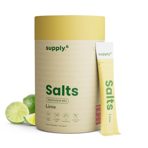 Image of Supply6 Salts | Electrolyte Mix | Zero Added Sugar | Sodium, Potassium, Magnesium, Zinc & Fiber | Keto Friendly, Vegan Friendly, No Preservatives (18 Servings, Watermelon) | (18 Servings Lemon Lime)