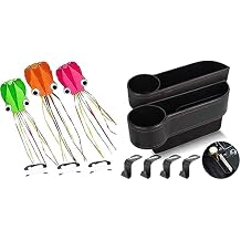 Kites for Kids Easy to Fly Large Kite 3 Pack, 3D Giant Kite 3 Colors Octopus Rainbow Kite Kit and 2 Set Car Seat Gap Organizer, Car Gap Filler Storage Boxes for Front Seat Console Side