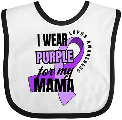 inktastic I Wear Purple for My Mama Lupus Awareness Baby Bib