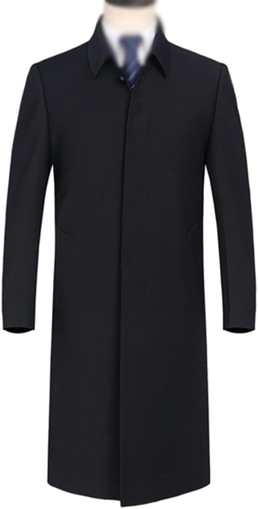 Men's Business Casual Windbreaker Lapel Long Windbreaker