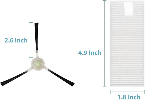 Miniatura 4 de Piezas de repuesto compatibles con Lefant M210 M210S M210B M213 Robot aspirador trapeador, 10 cepillos y 6 filtros Hepa, 2 trapeadores